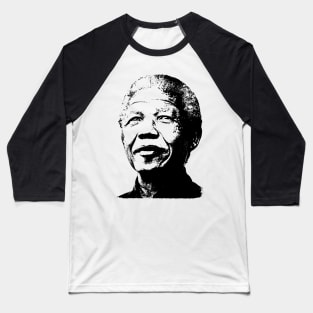 Nelson Mandela Portrait Pop Art Baseball T-Shirt